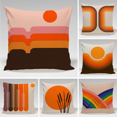Simple Geometric Patterns Throw Pillow Cover With Short Plush Print For Living Room Sofa Decoration Cushion Cover Pillow Covers