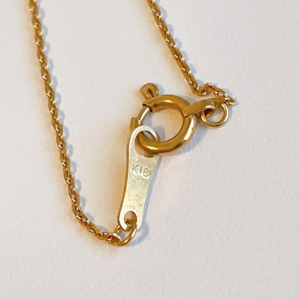Used K18 YG Open Heart Necklace
