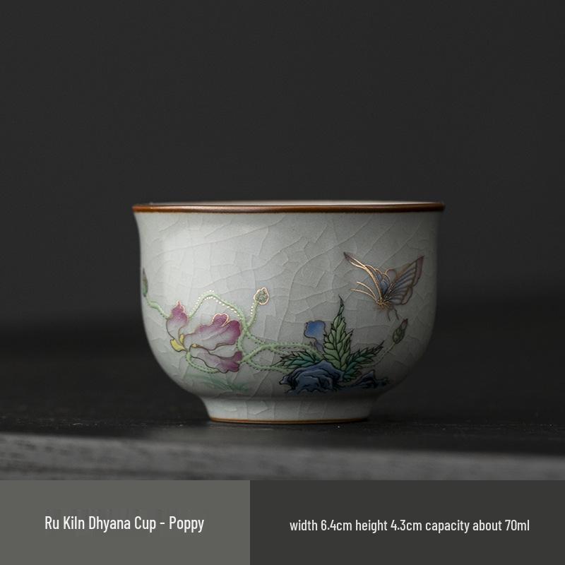 

Небесно-голубая чашка для чая с кракелюрами в стиле дзен - Чашка для чайного набора Кунг-фу из руской керамики 70ml