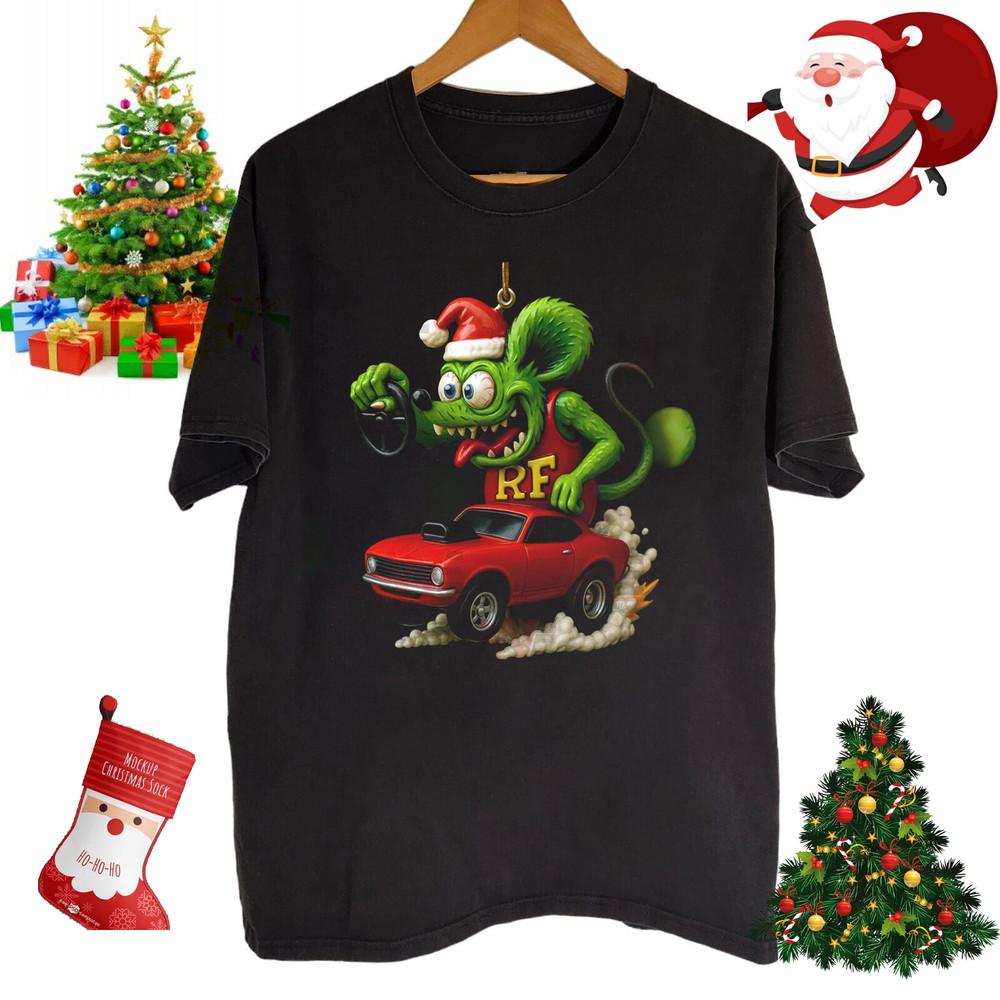 Rat Fink Christmas Ornament Black Shirt S-5XL HS356 Unisex T-Shirt XXXL