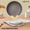 LANMI 18CM Milk Pot Non-stick Ceramic Coating Stock Pot Anti-overflow Baby Food Supplement Pots with Glass Lid Kitchen Cookware