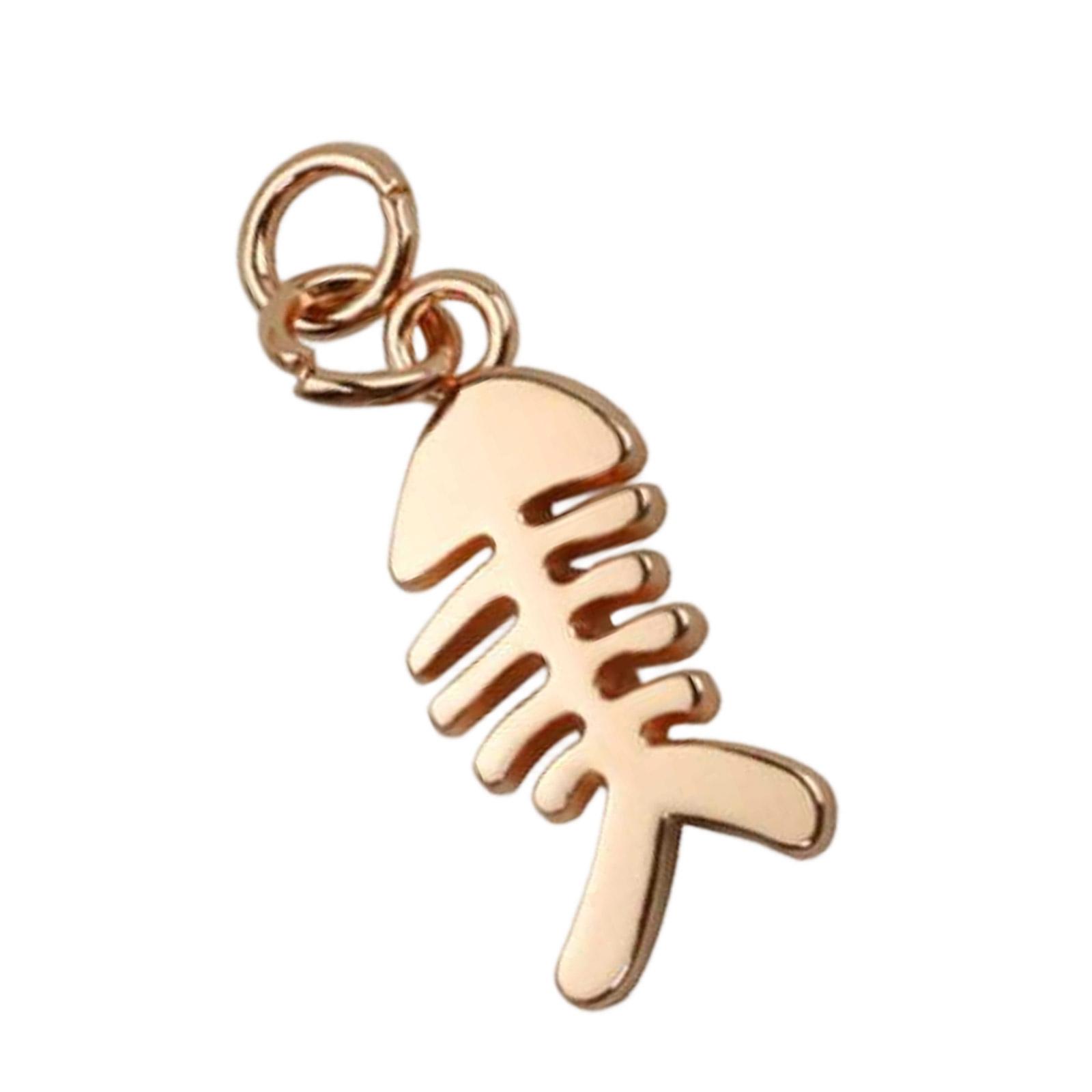 

Уникальная подвеска-шарм в виде рыбьего скелета из сплава для аксессуаров для сумки, украшений, декора, легкая, прочная, подарок розового золота