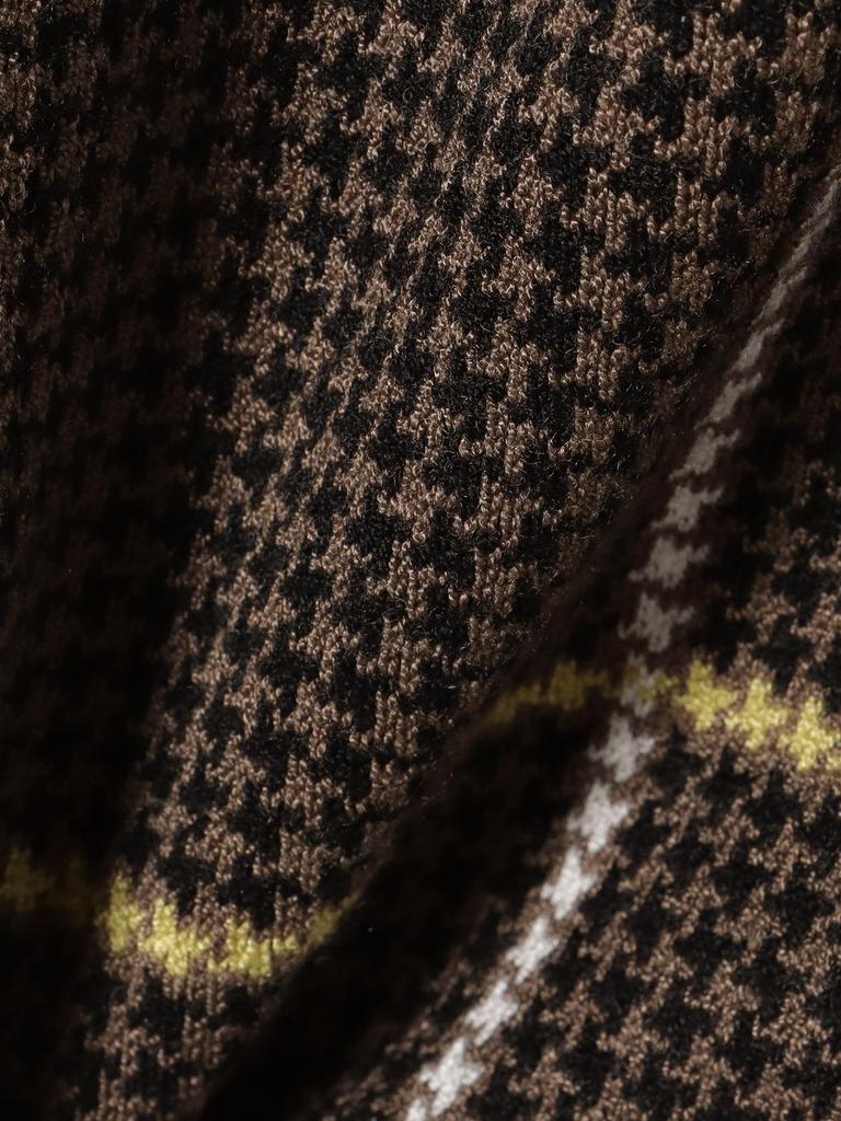 Knit High Neck Check Knit Pullover BEIGE ONE SIZE [Beams Heart] L/S Women's