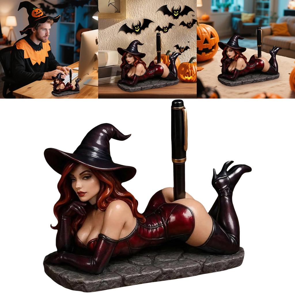 Funny Witch Pen Holder Sexy Witch Bookshelf Figurine With Pen Holder Witch Statue Pens Holders For Christmas Ornament Bulk