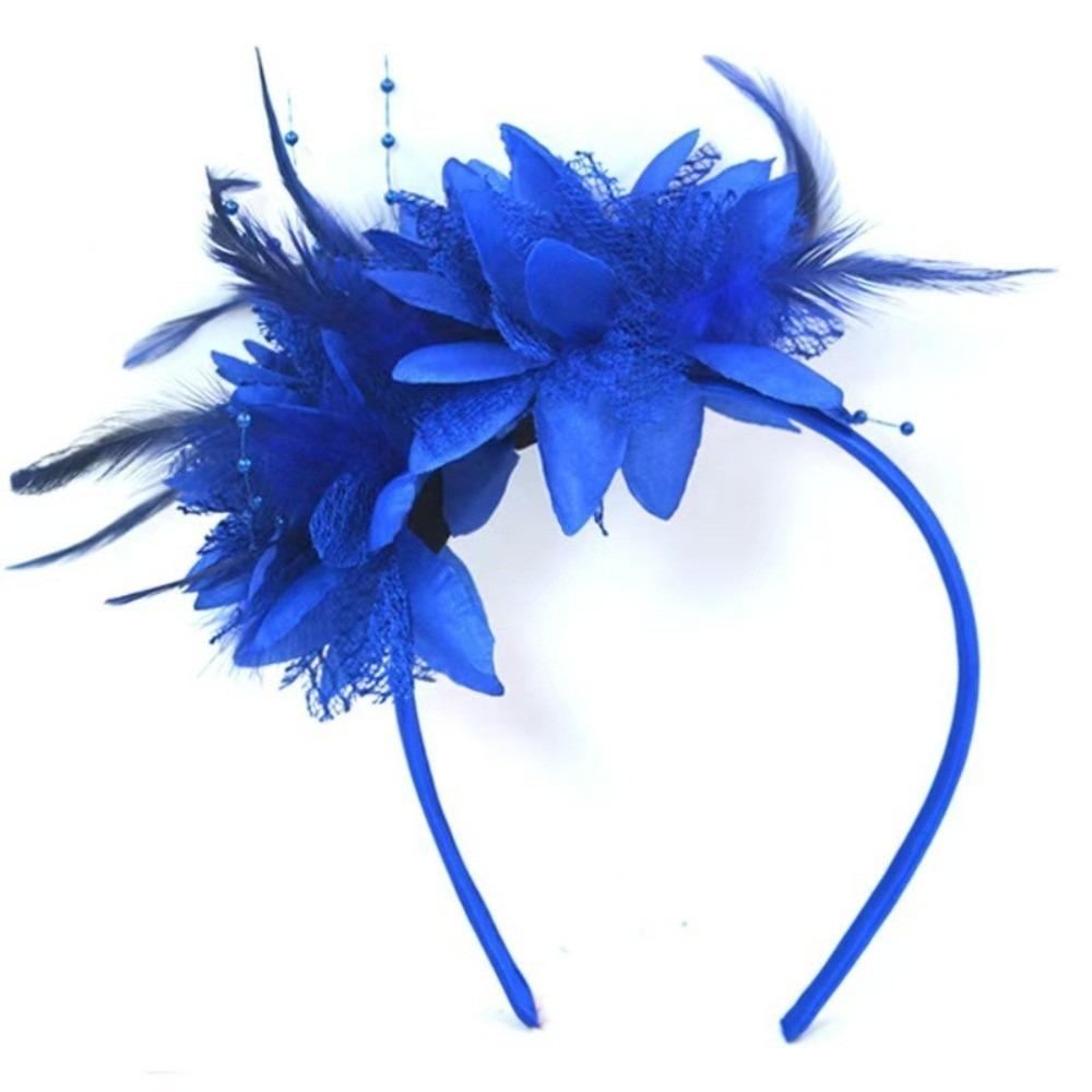 Floral Flower Headband Mesh 1920s Hair Accessories Retro Feather Hairpiece Wedding