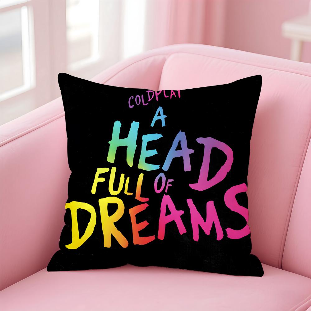 Sustainable Fashion Band CColdplay star Cushion Cover Linen Pillowcase Cover Soft Decor for Sofa Home Room