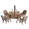 Paartha Saarthi Rajasthani Antique Decorative Handcrafted Vintage Handmade Elegant Designer Brass Dining Table Chair Maharaja Set Showpiece