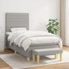 Maison Exclusive - Bed Slatted Base and Mattress Light Grey 90x190 Cm Fabric