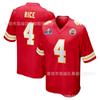 Kansas City Chiefs NFL Koszulka Piłkarska Mahomes 15 Kelce 87 Haftowana Bawełniana Męska Koszulka Sportowa Drużynowa