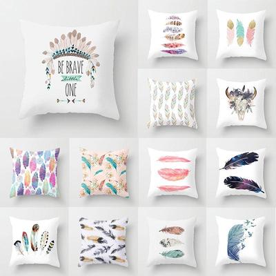 Sofa Pillow Cover Home Decor Pillow Cover Painted Feather Cushion Cover Pillow Cover Decoration