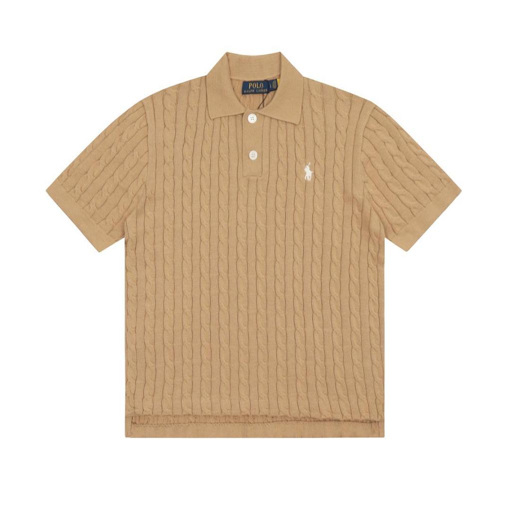 High-Quality 25SS All-Season Classic Versatile Lapel Double-Button Knit with Small Horse Embroidery, Short Sleeve