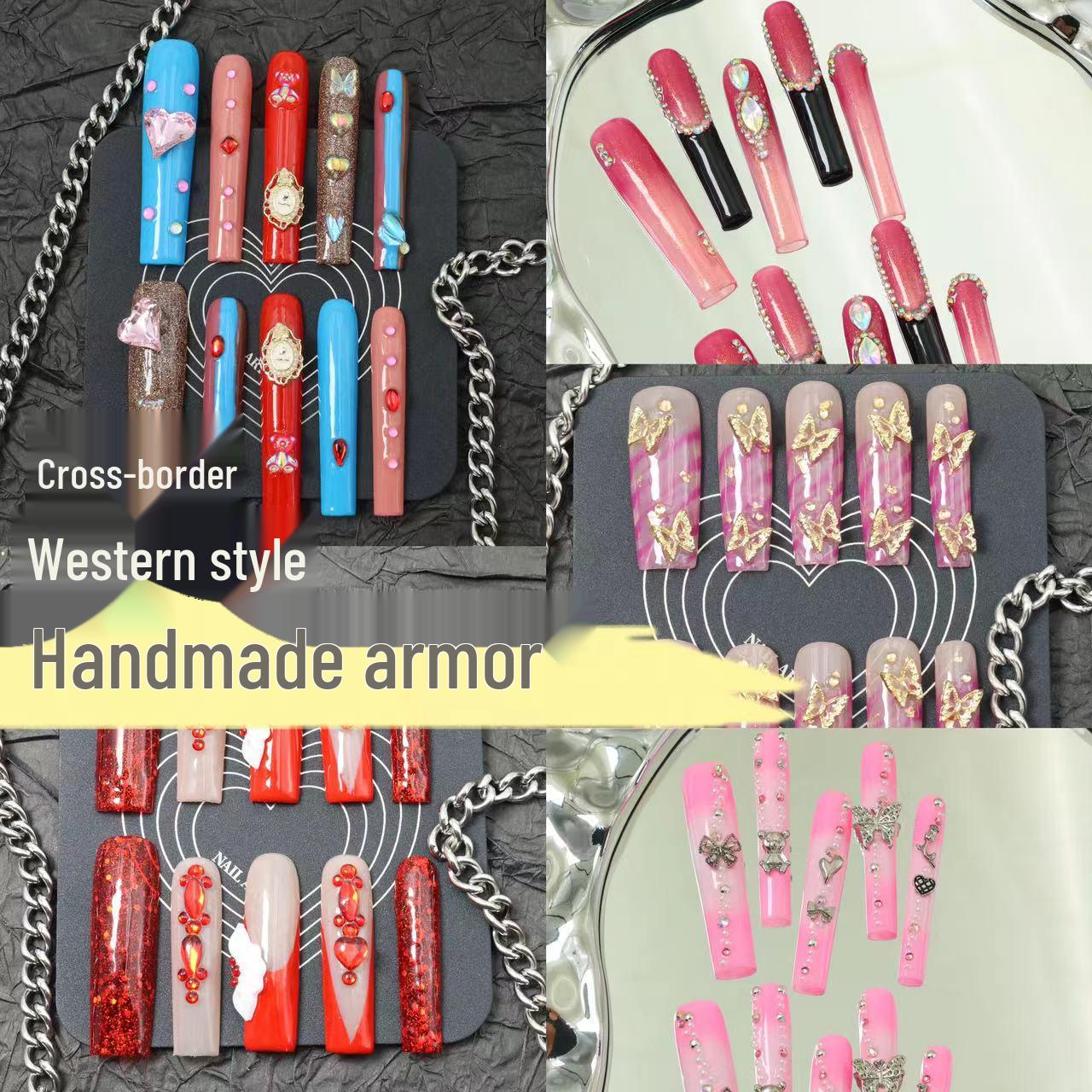 

Hundred Refined Steel Handmade Wearable Nails - European and American INS Style