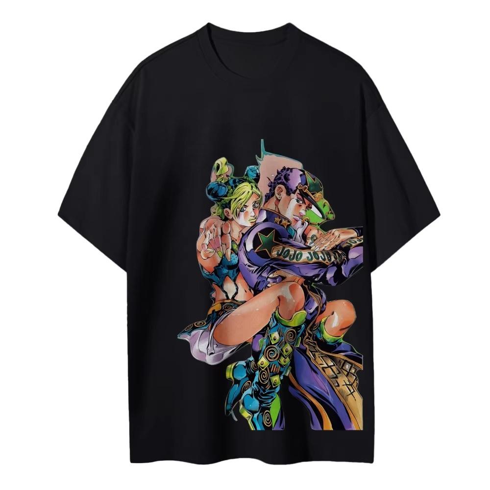 2025 Summer JoJo Bizarre Adventure Cotton Men Women Crewneck Anime T-Shirt for Fan High Quality Unseix Oversize T-shirt Tops Tee