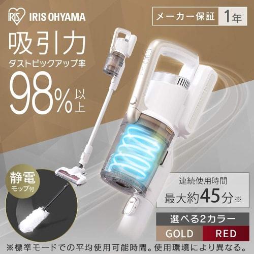 Aspirapolvere Iris Ohyama senza fili, pratico, con aspirapolvere Cyclone Stick, con mocio elettrostatico e supporto, potente aspirazione, testina di potenza leggera con luce LED