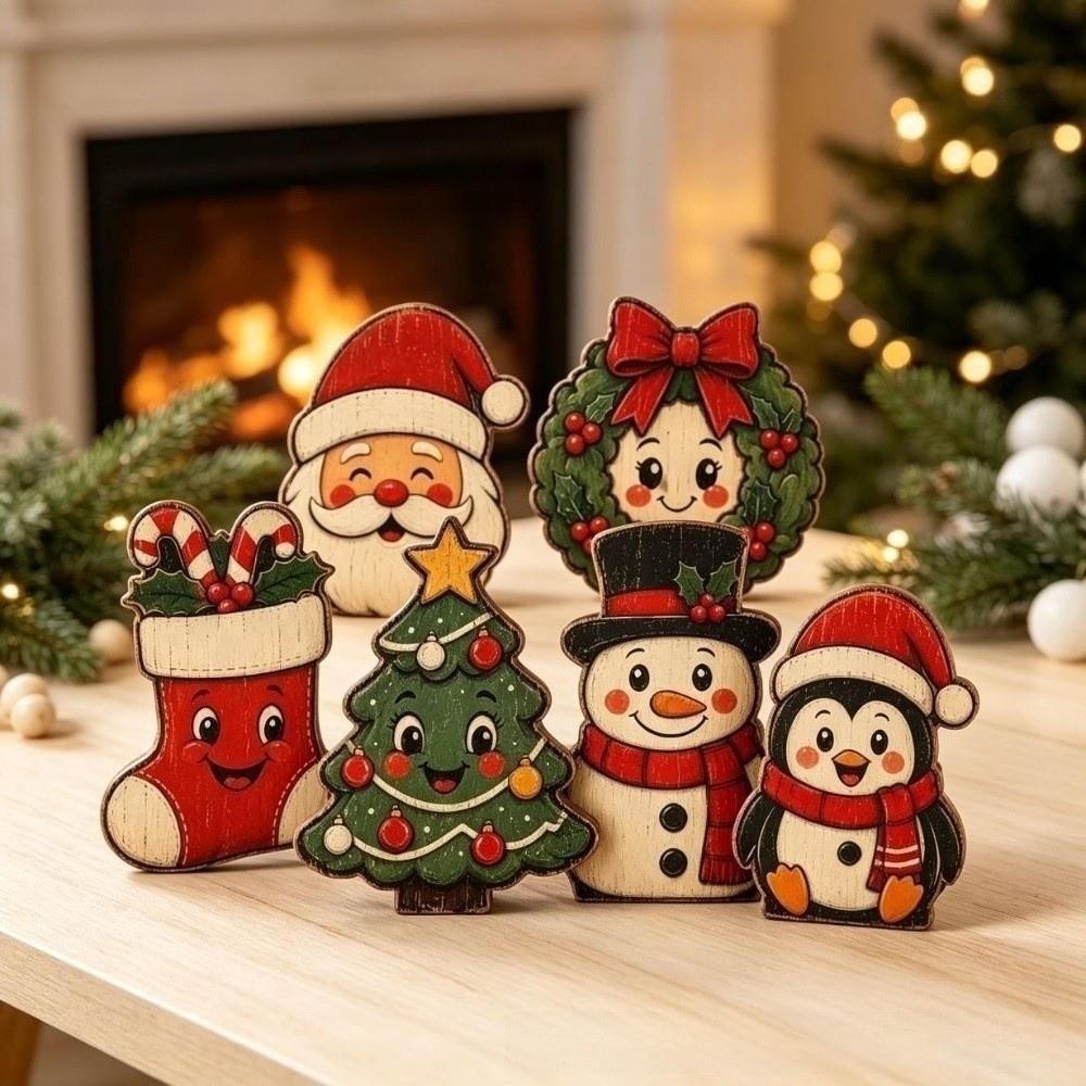 Tree Sock Santa Claus Figurine Decor Snowman Christmas Decoration Xmas Desktop Ornaments Xmas