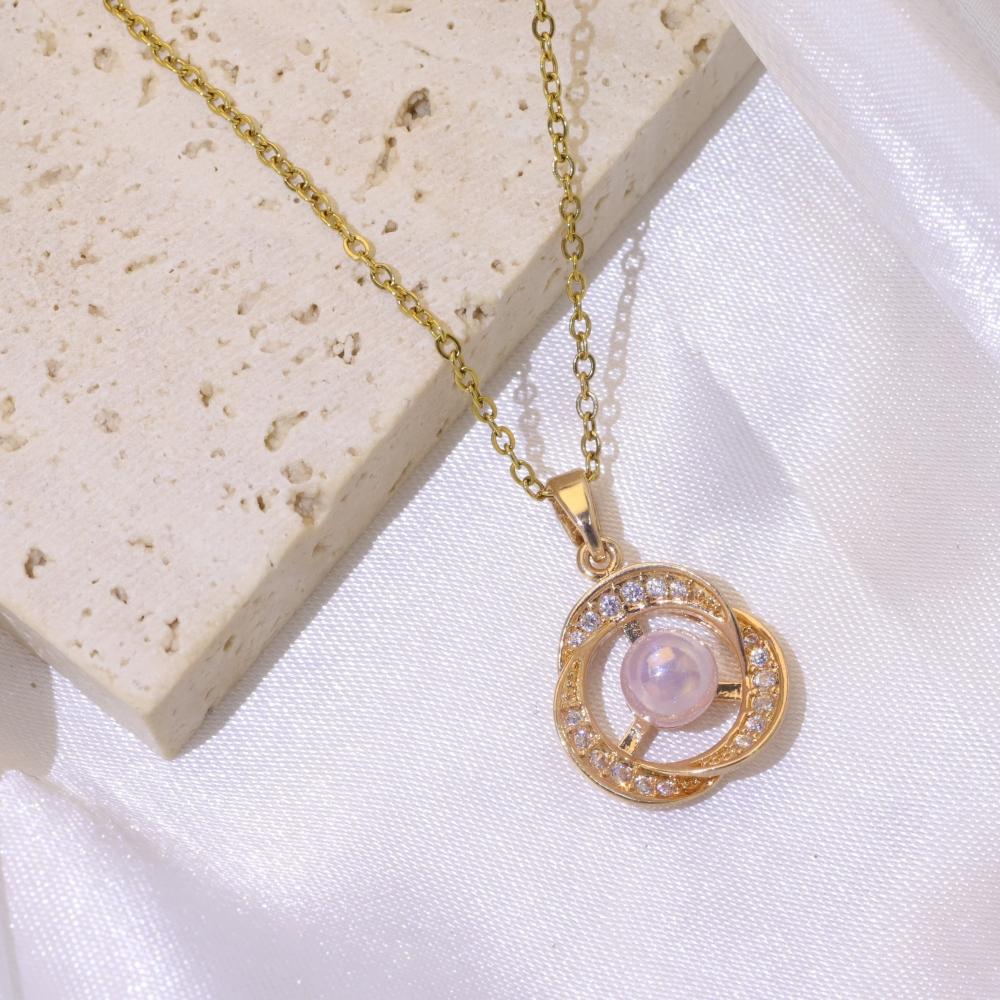 

Fashion Imitation Pearl Flowers Pendant Necklaces for Women Zirconia Necklace Wedding Party Jewelry Accessories золотой