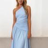 Women's Summer Solid Colour Fashion Slim Senior Feeling Sleeveless One Room Slim Long Dresses