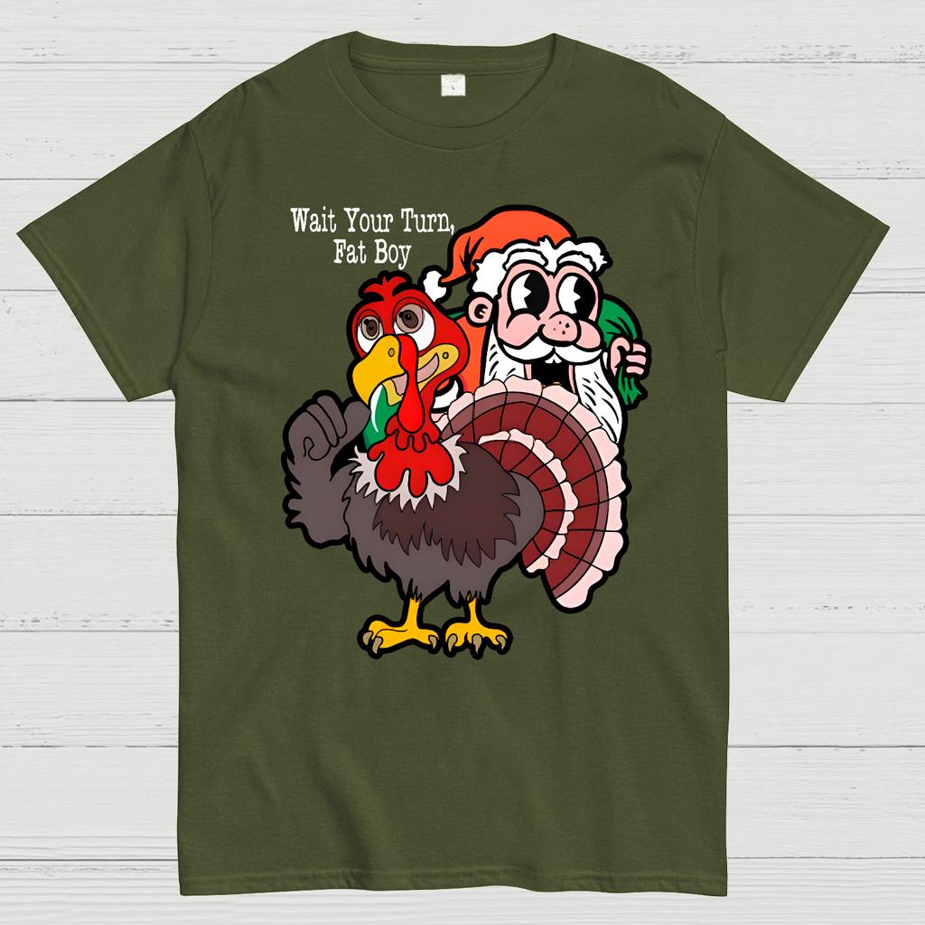 Wait Your Turn Fat Boy Cotton Summer Casual Cool Loose T-Shirt