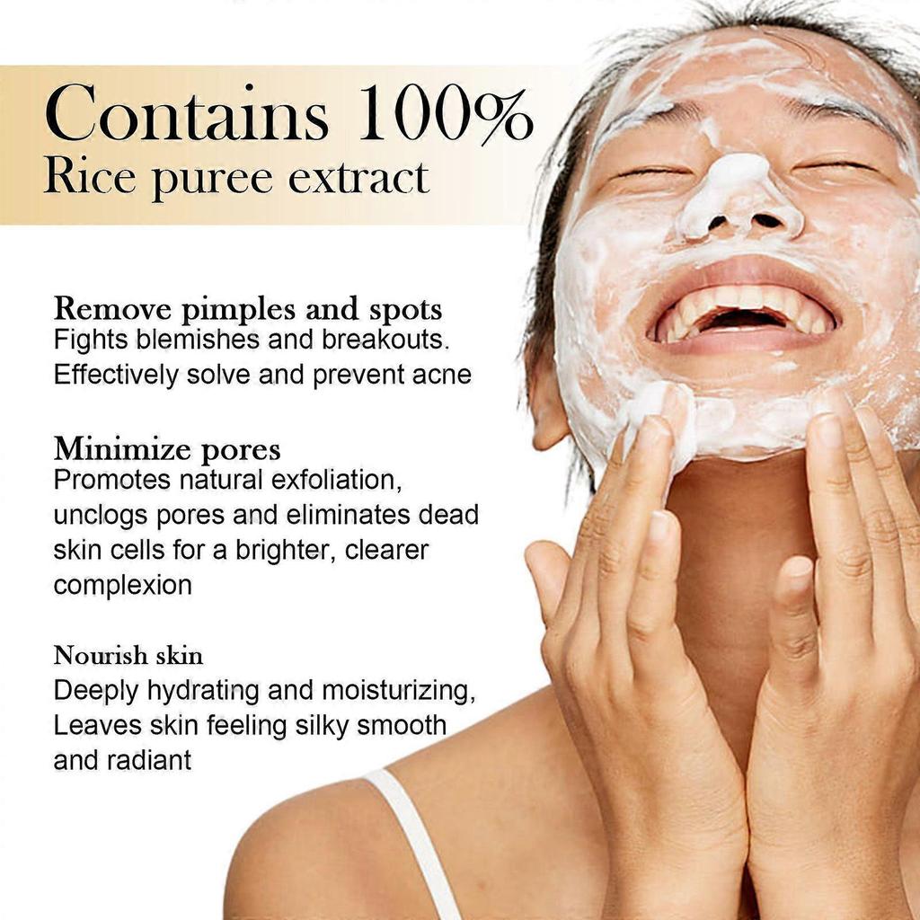 Rice Extract Facial Cleanser Gently Cleanses Pores And Nourishes Delicate Skin. Foamy Cleanser