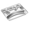 LIJIA KITCHENWARE 304 Stainless Steel Rectangular Four-Compartment Meal Tray