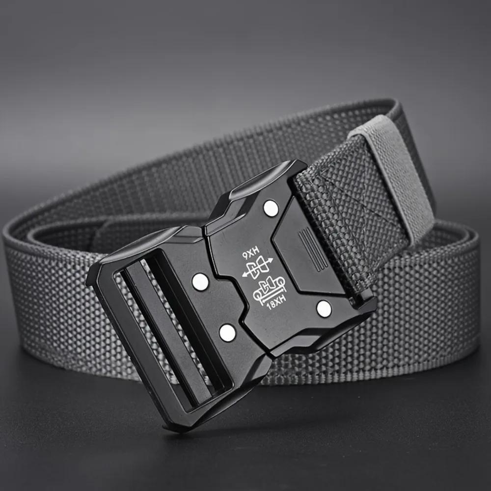 Men's Tactical Belt. Quick-release buckle for cargo, outdoor & casual wear. A great gift.