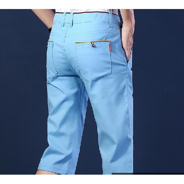 

2024 Новые повседневные шорты мужские летние тонкие 7-дюймовые средней длины облегающие прямые мужские брюки 5-цветные брюки 38 небесно-голубой