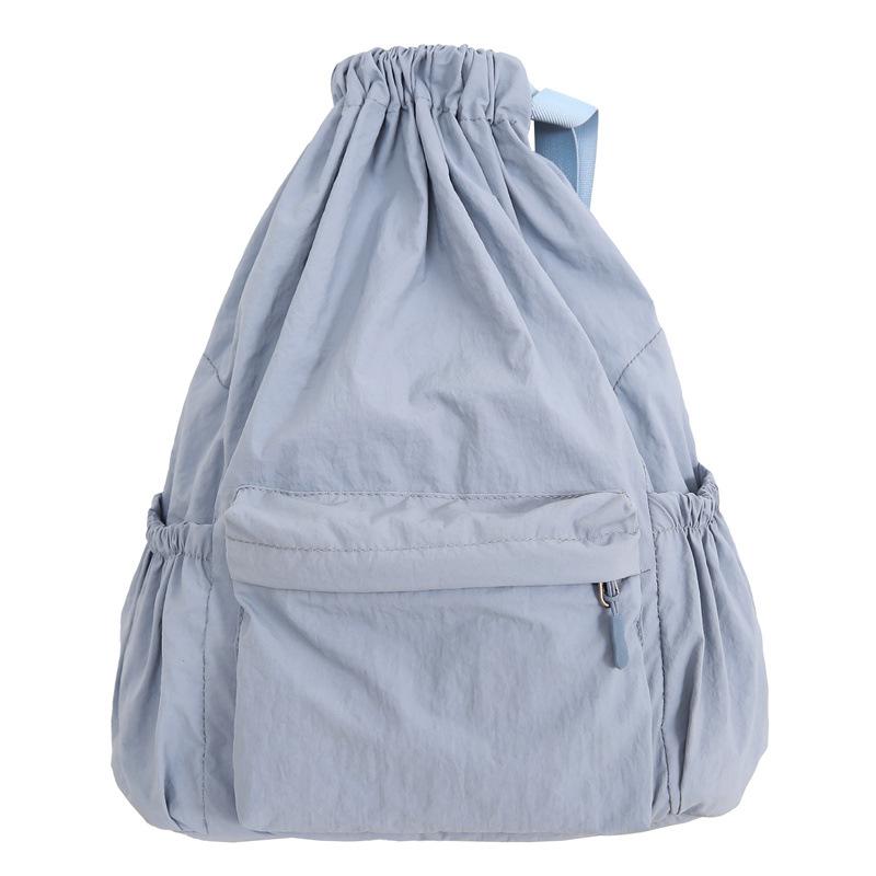 

TS JYL laptop bag,Foreign Trade New Drawstring Backpack Unisex Outdoor Student Light Fold One size fits all синий