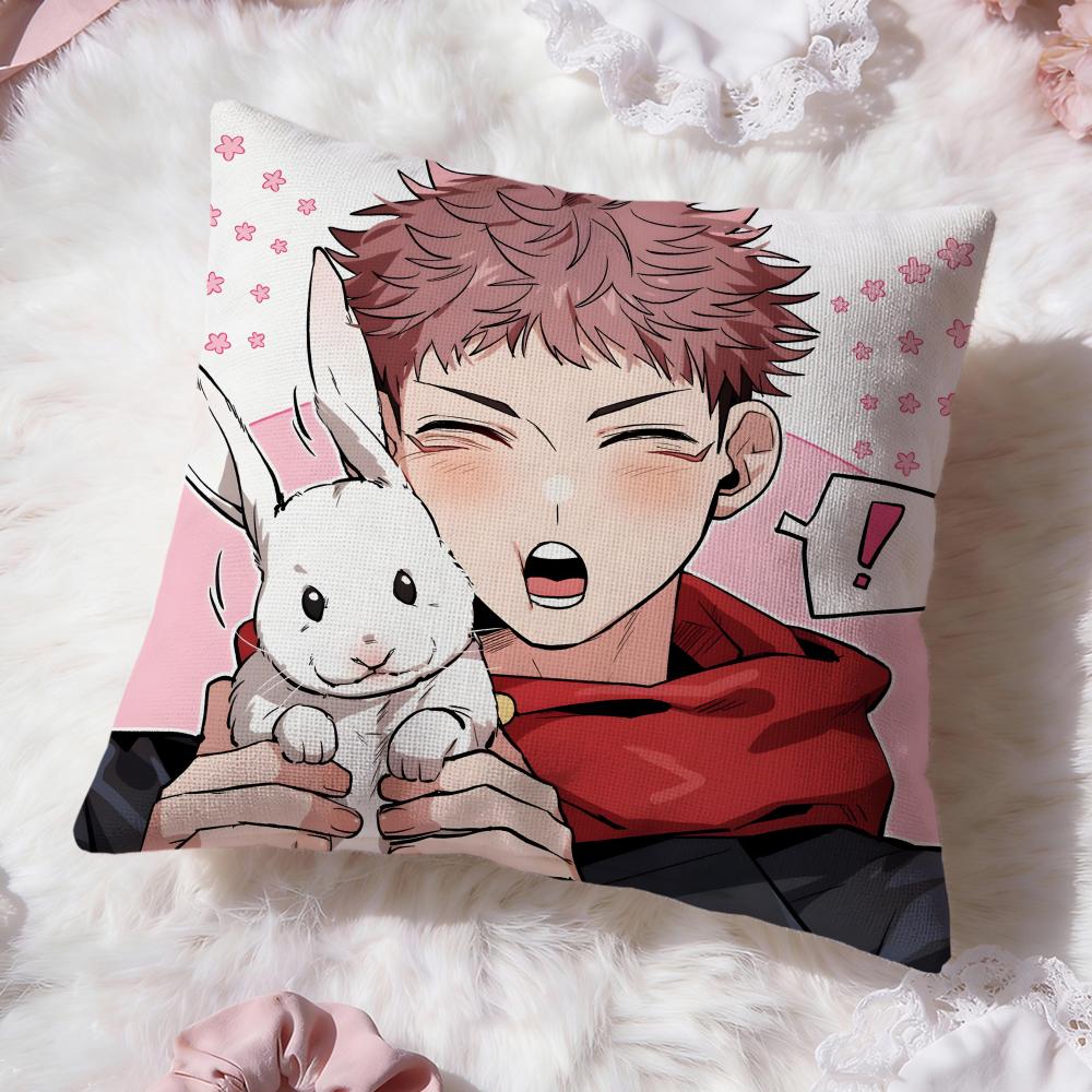 anime j-Jujutsu Kaisen Cushion Cover Premium Comfort Reversible Pillow Cove -Two in One Design for Any Room & Car Interior