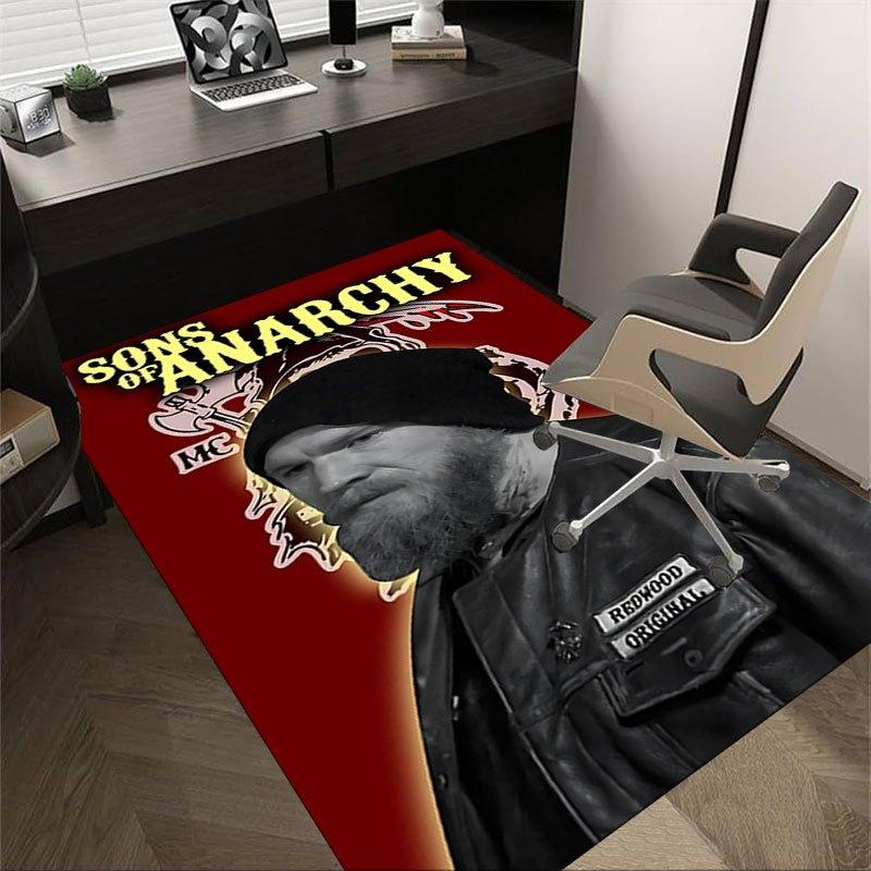 

1pc Sons of Anarchy themed Office Carpet Chair Mats - durable polyester rug for home theater, office, dorm room decor - tA32 60cm by 90cm