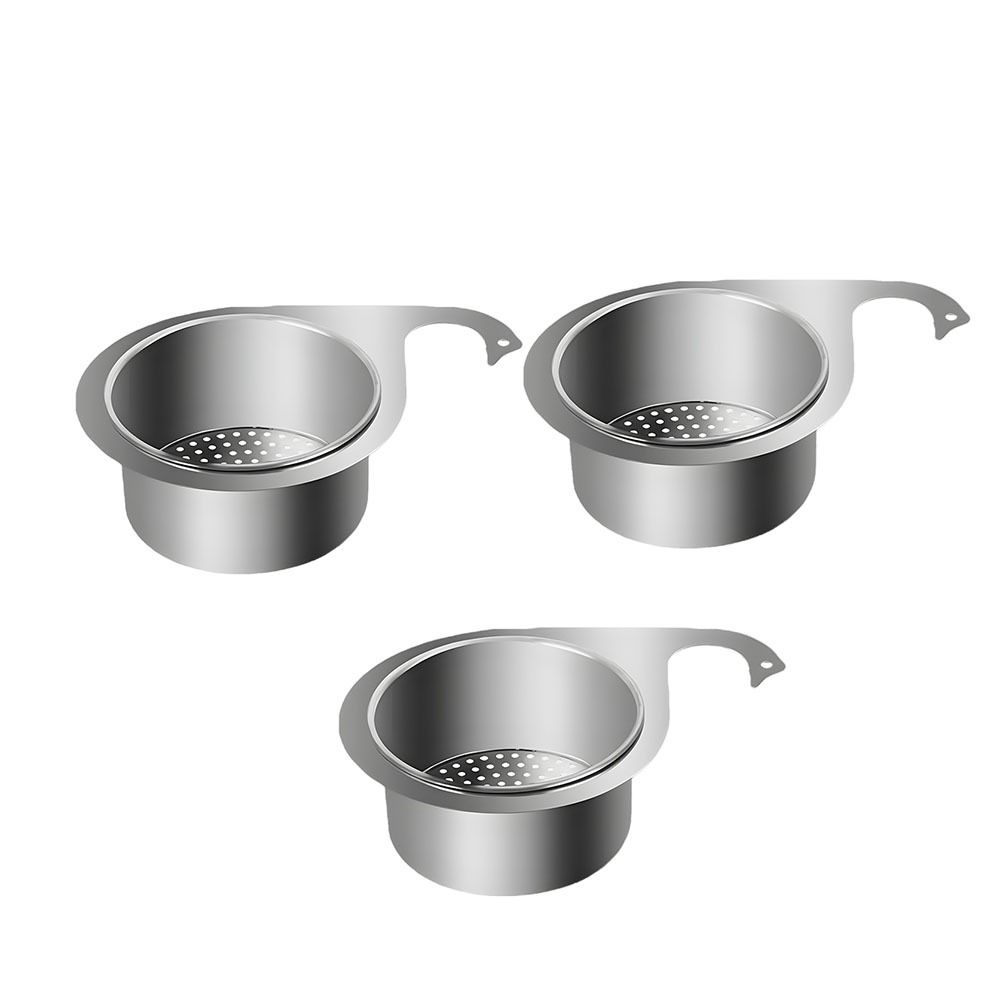 

3Pcs/Set Stainless Steel Swan Sink Strainer Basket Hanging Hook Faucet Waste Drain Rack Fruits Set 1