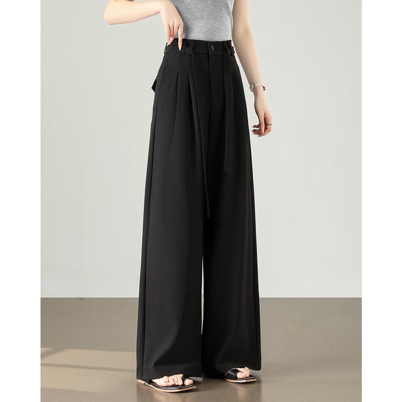 TERRE BLEUE Women s High-Waist Loose Fit Straight-Leg Pants 28