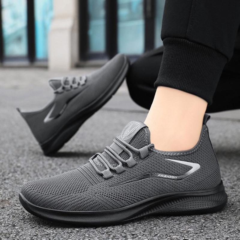 Men Casual Sport Shoes Breathable Lightweight Sneakers Outdoor Mesh Black Running Shoes Athletic Jogging Tenis Walking Shoes