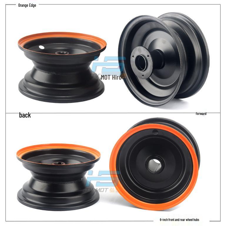 ATV Little Bull Beach Car Accessories: Little Dinosaur 6-Inch Steel Rims & Colored Edge Hubs