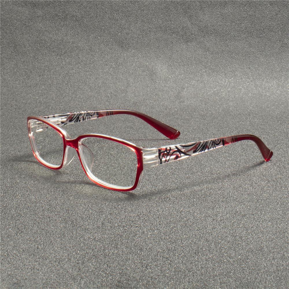 6PCS Fashion Rectangle Reading Glasses - Flexible PC Frame with Spring Hinges Strain Lightweight Eyewear
