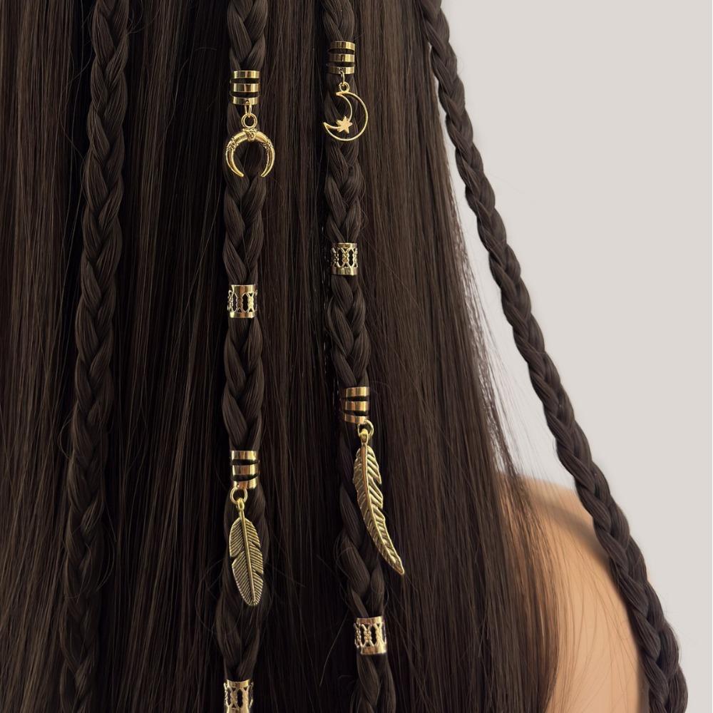 26pcs Dread Locks Hollow Out Hair Ring Hair Braiding Hair Braid Tubes Dreadlocks Beads Women