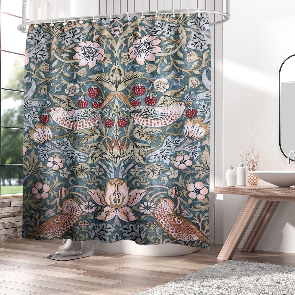 

1 Piece Lemon Shower Curtain Fruit Shower Curtain Hummingbird Lemon Summer Fresh Fruit Flower Branch Berry Natural Fun W60H190(CM)-1 Pcs