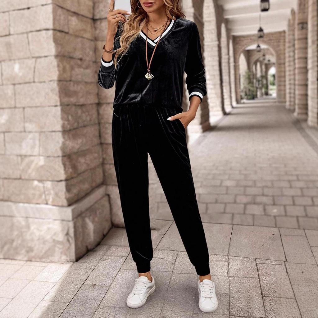 Casual Effen Kleur Set voor Dames (Top & Broek)