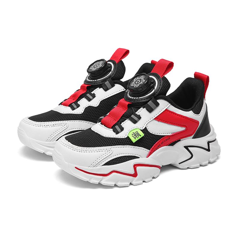 

Модне дитяче взуття з обертовою пряжкою для хлопчиків, легкі кросівки для бігу на відкритому повітрі, нековзкі кросівки, дихаючі дитячі повсякденні кросівки для прогулянок 39