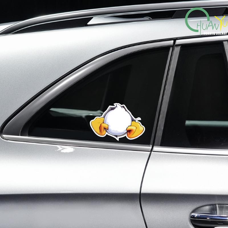 Car Gas Cap Reflective Stickers Fun Cartoon Duck Butt Personalised Motorbike Body Waterproof Stickers Decorative Accessories
