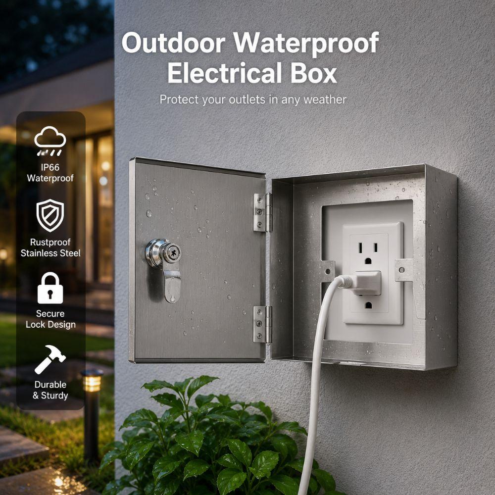 Lockable Socket Protector Anti-Theft Socket Protection Box Professional Outlet Box Cover Garage