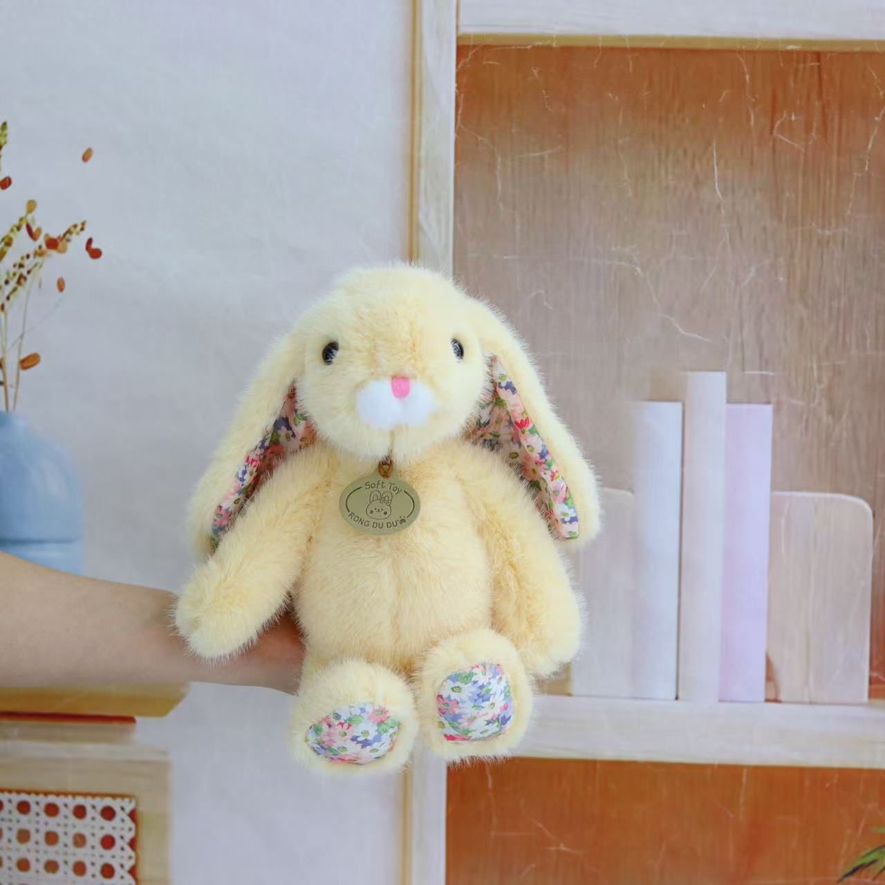 

Pastoral Rabbit Doll Cute Undulating Rabbit Plush Toy 8-inch Machine Doll White Rabbit Doll 25cm