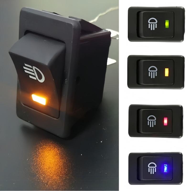 Automotive Fog Lamp Toggle Switches with LED Light And Quick Install 4 Pin 12V Fog Lamp Toggle Switches For Truck Boat