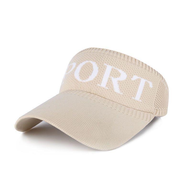 2026New Summer Empty Top Sport Cap Brim UV Protection Knitted Hat Breathable Sun Outdoor Hat Korean Fashion Sunshade