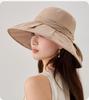 Bow-tie Brimmed Fabric Hat for Women Elegant Foldable Sun Hat UV Protection Fisherman's Hat Soft