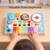 Multifunctional LED DJ Disc Wooden Piano Toy for Kids