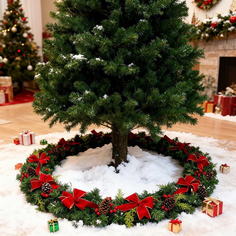1.5m 1.8m Christmas Velvet Ribbon Wreath Garland Front Door Stair Railing Table Decor US Style Festive Home Decoration