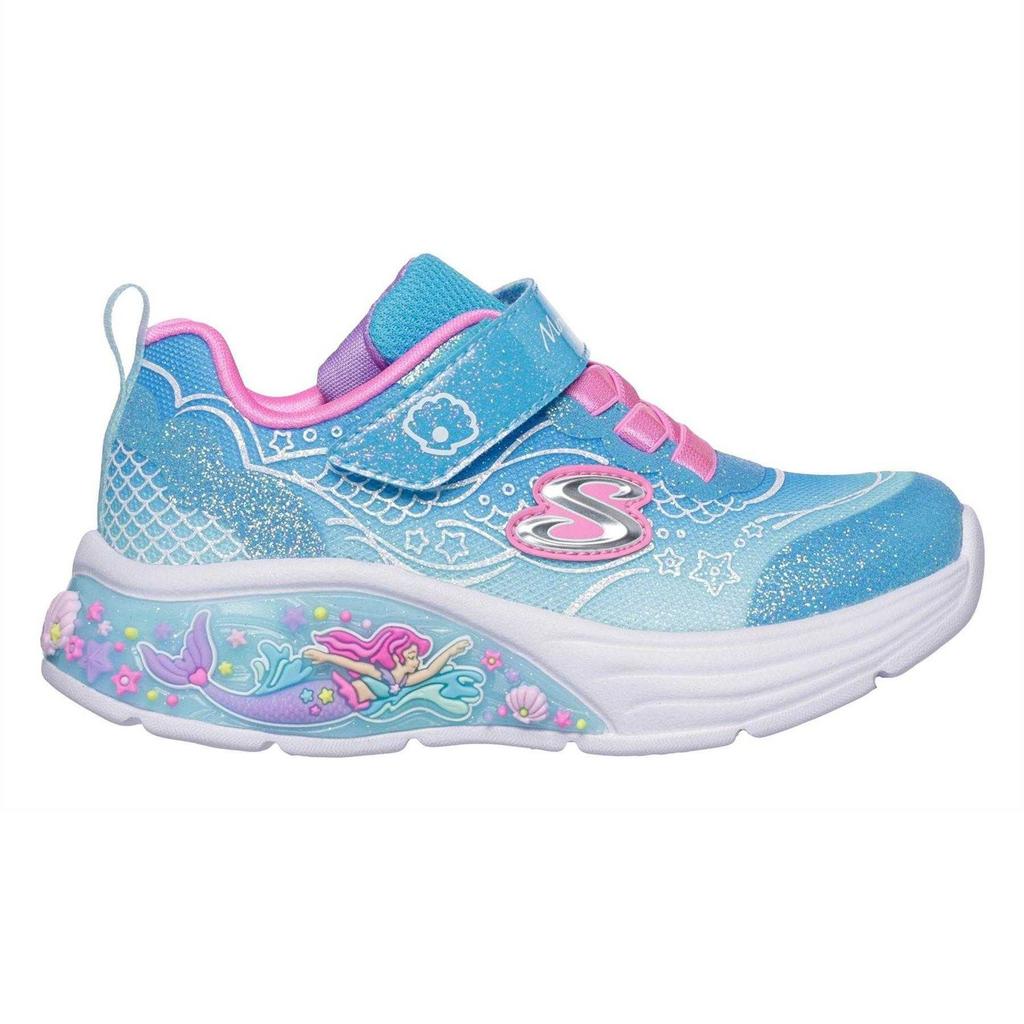 Skechers Childrens/Kids Mermaid Leather Light Up Trainers