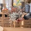 4 Peças de Galhos Artificiais de Frutas Vermelhas Galhos Falsos de Frutas Plantas Falsas Realistas Enfeites para Guirlanda de Natal Artesanato Festa de Casamento Decoração de Inverno para Casa