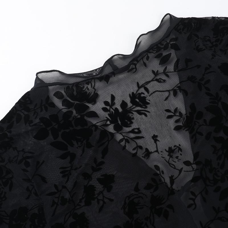 Women's Autumn 2025 Chiffon Ruffle Flare Sleeve Top - Elegant Slim-Fit Style