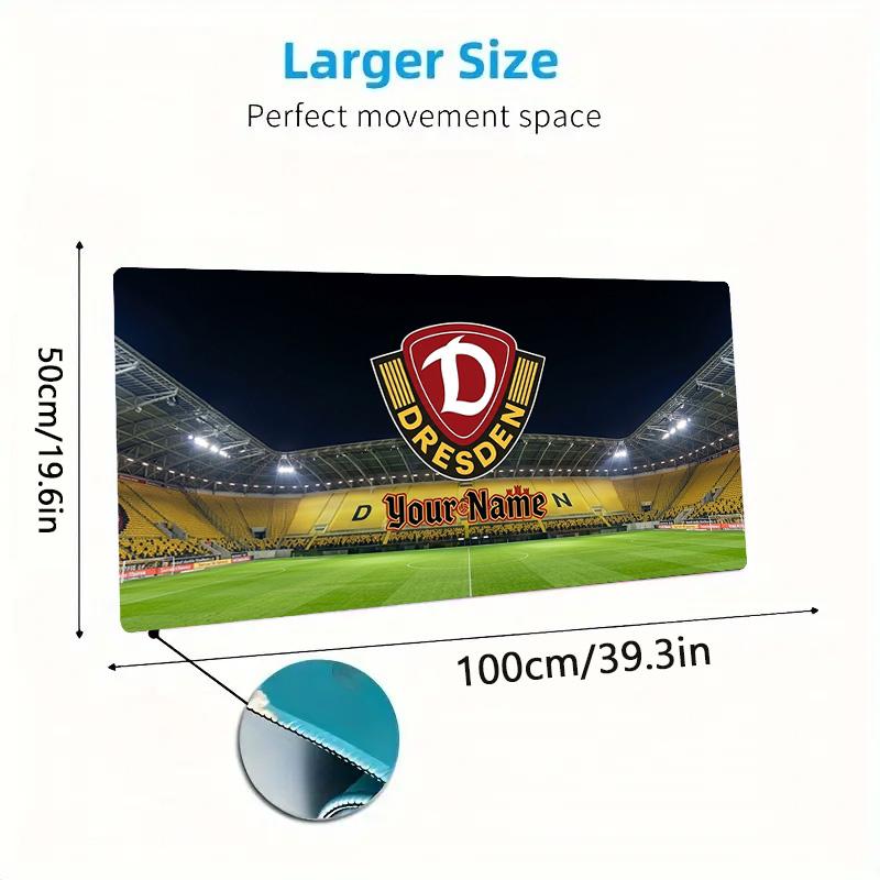 Dynamo Dresden Custom Name Large Size Mouse Pad Large Gaming Table Cushion Non-slip Laptop Tablet Big Mousepad XXL Mat Mini PC Playmat With Lock Edge